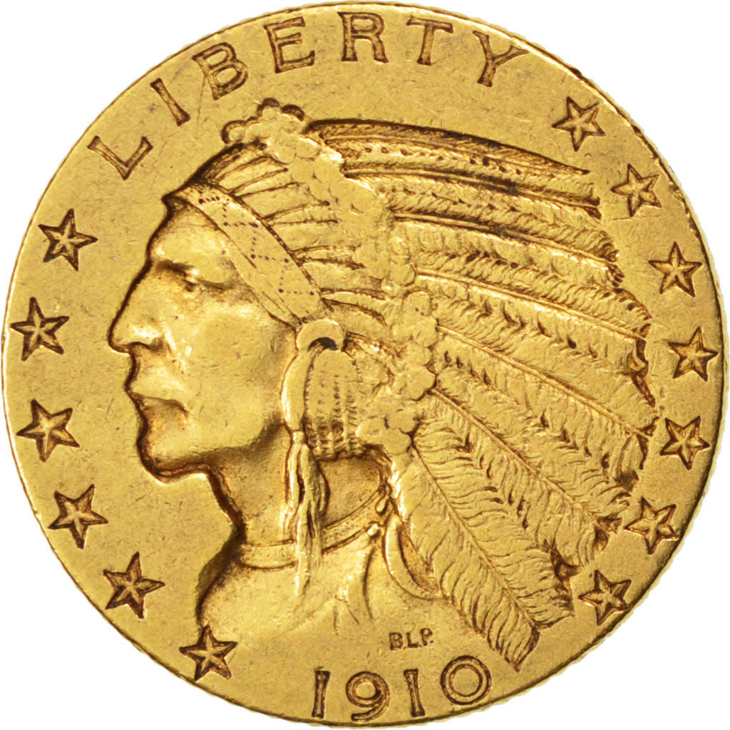 Etats-Unis, 5 Dollars tête d'indien 1910, KM 129