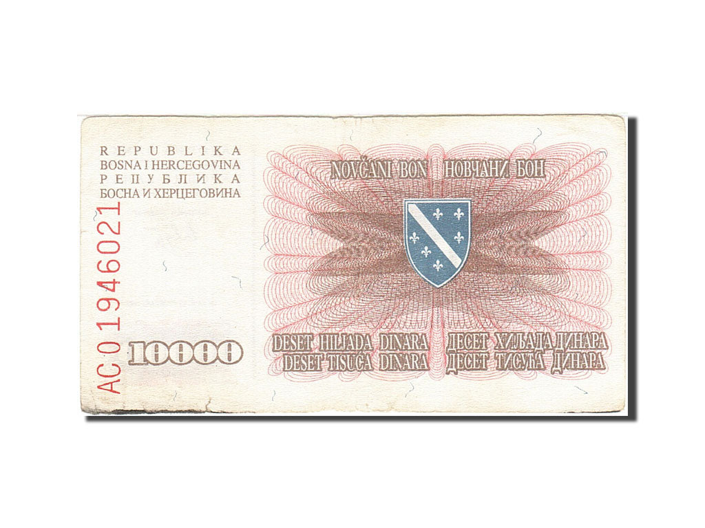 Banknote, Bosnia - Herzegovina, 10,000 Dinara, 1992-1993, 1993-01-25, KM:17a