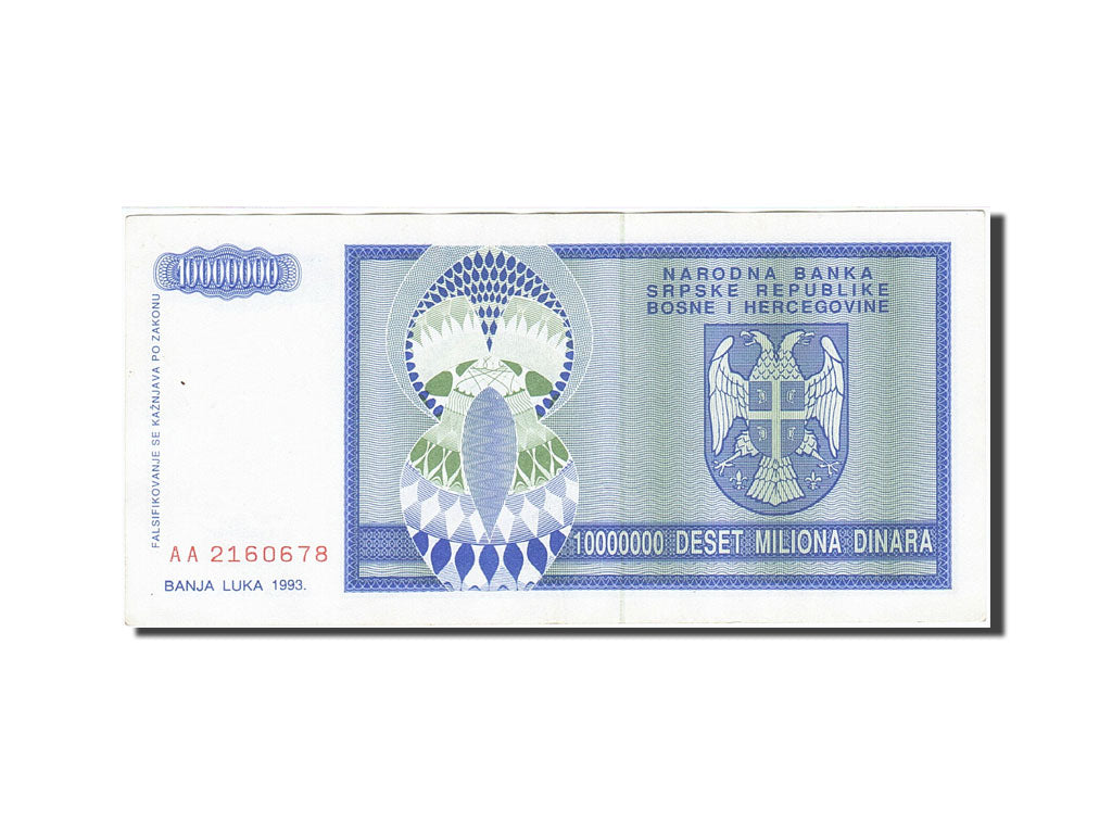 Geldschein, Bosnia - Herzegovina, 10 Million Dinara, 1993, 1993, KM:144a, VZ
