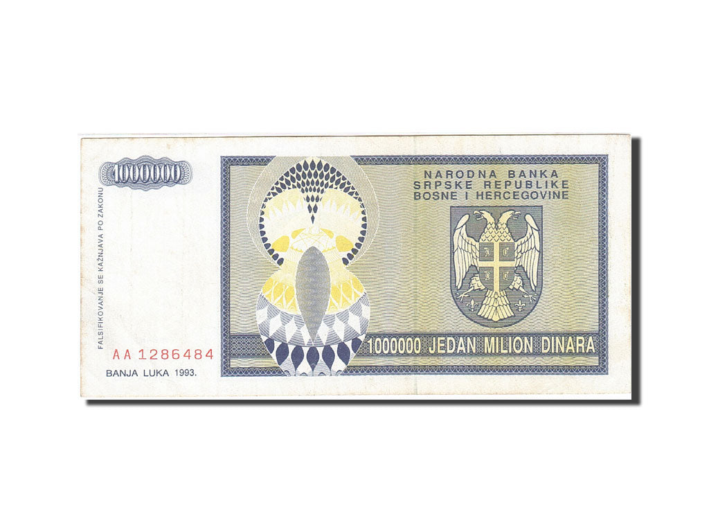 Billet, Bosnia - Herzegovina, 1 Million Dinara, 1993, 1993, KM:142a, TTB