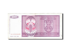 Billet, Bosnia - Herzegovina, 5000 Dinara, 1992-1993, 1992, KM:138a, TTB