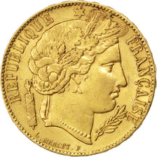 FRANCE, Cérès, 20 Francs, 1851, Paris, KM #762, AU(50-53), Gold, Gadoury #1059, 