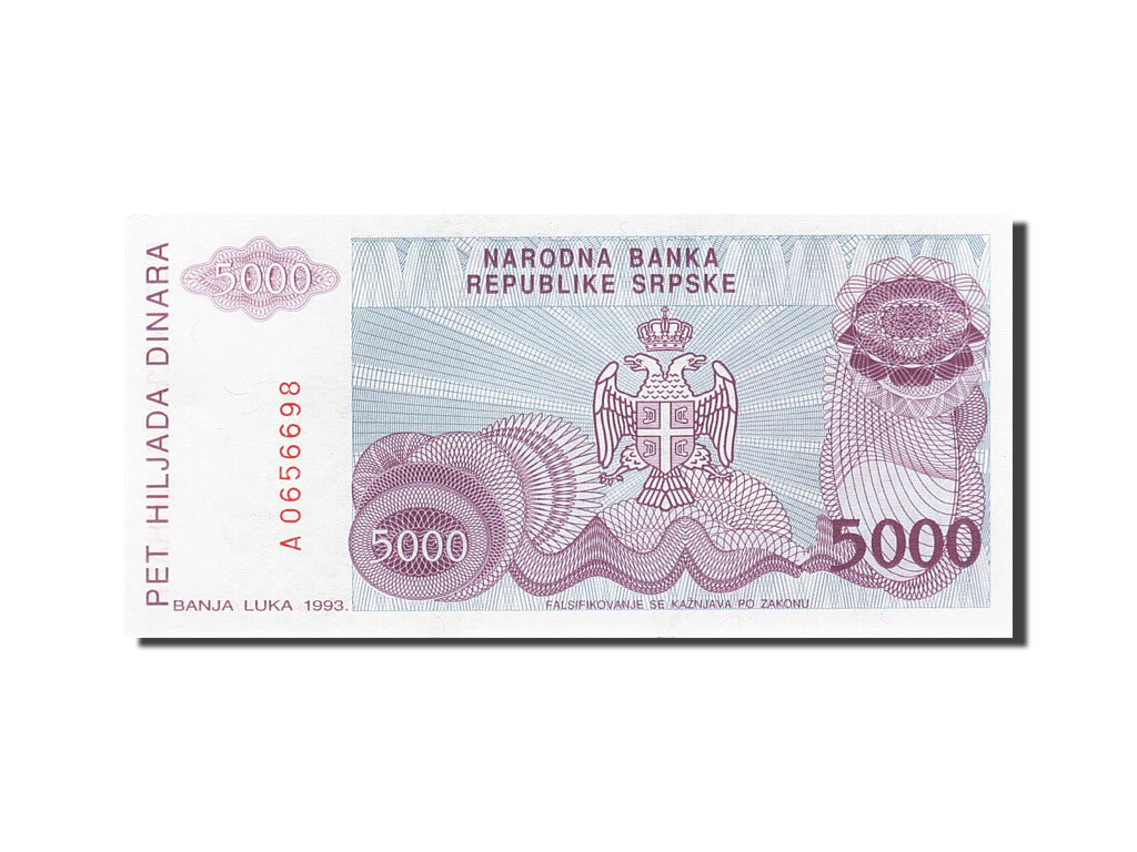 Billet, Bosnia - Herzegovina, 5000 Dinara, 1993, 1993, KM:149a, NEUF