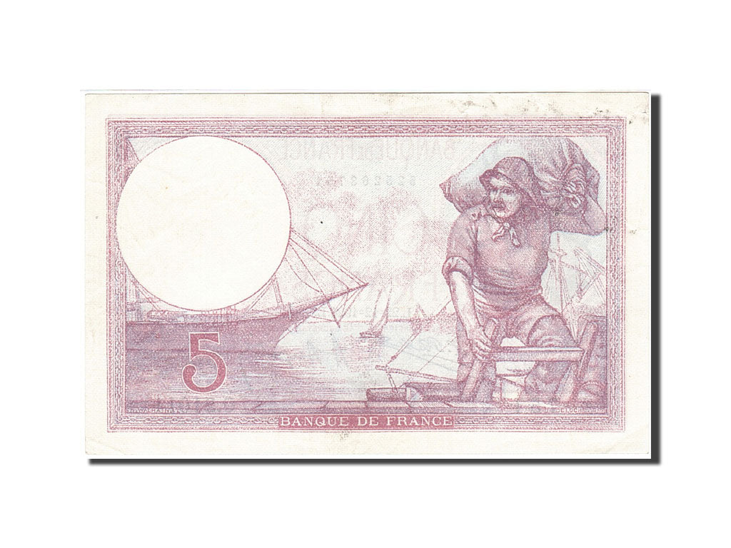 Banknot, Francja, 5 Francs, 1917, 1924-12-22, AU(50-53), Fayette:3.8, KM:72c