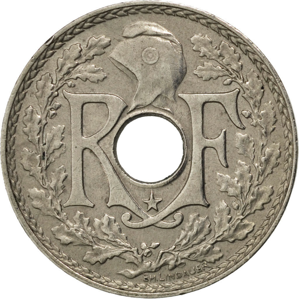 FRANCE, Lindauer, 5 Centimes, 1938, KM #875a, EF(40-45), Nickel-Bronze, 17,...