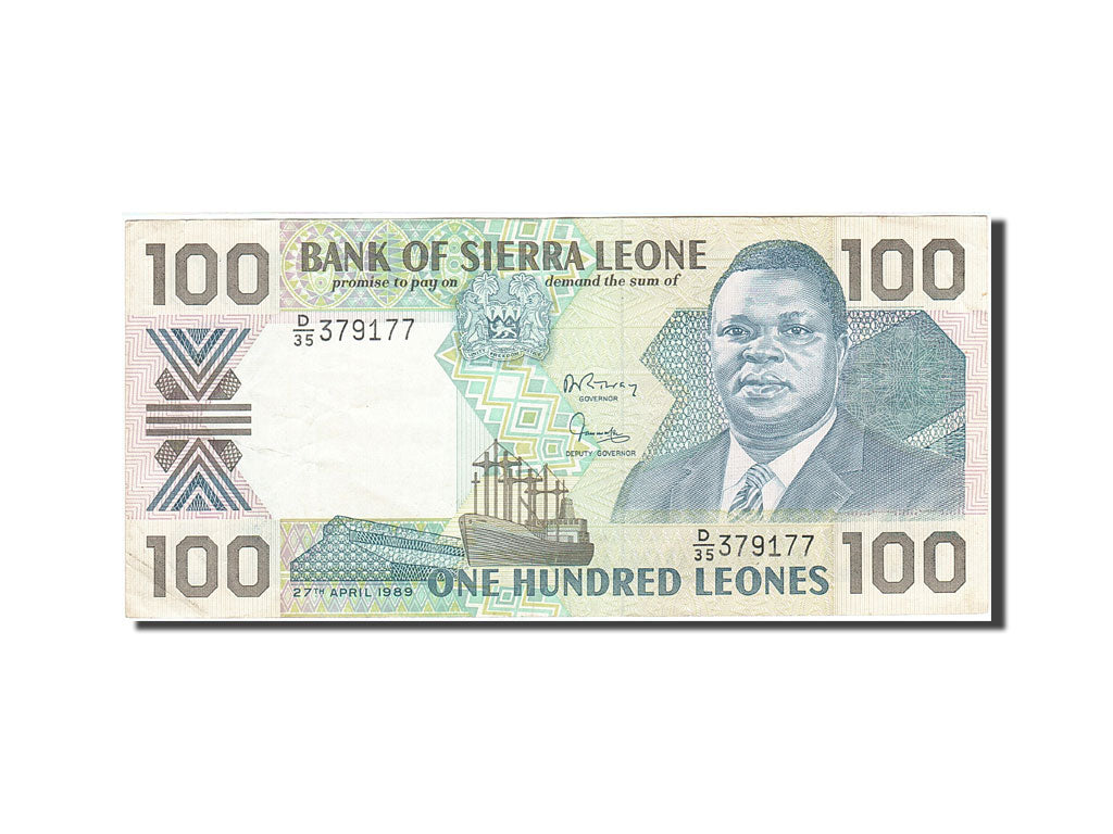 Sierra Leone, 100 Leones, 1988-1993, 1989-04-27, KM:18b, EF(40-45)