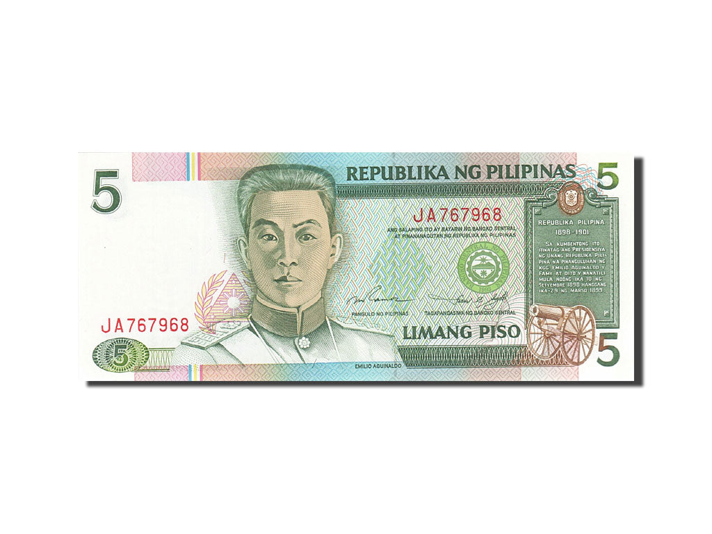 Banknote, Philippines, 5 Piso, 1998-1999, Undated (1995), KM:180, UNC(65-70)