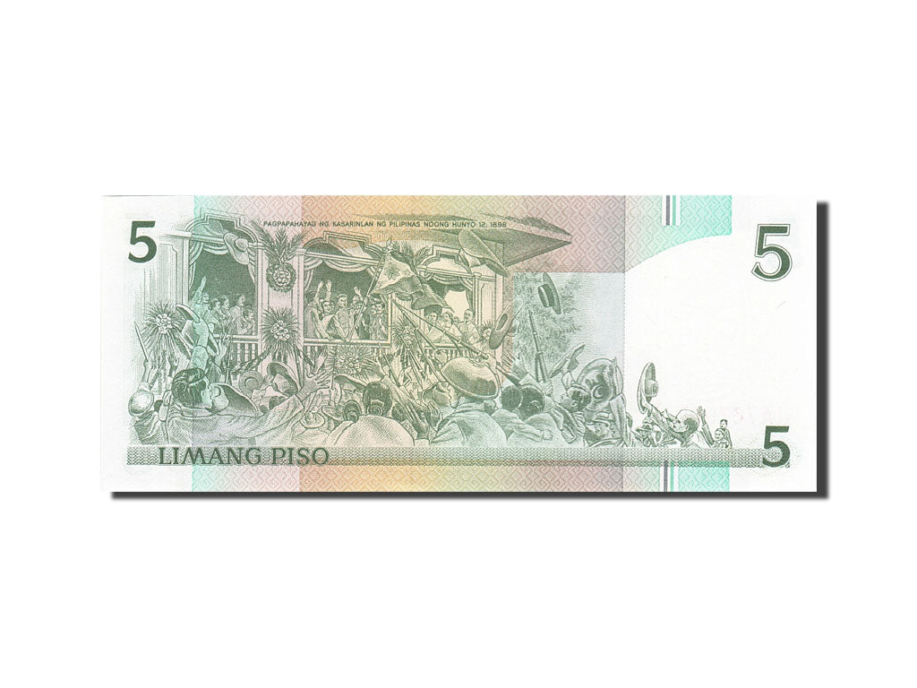 Banknote, Philippines, 5 Piso, 1998-1999, Undated (1995), KM:180, UNC(65-70)