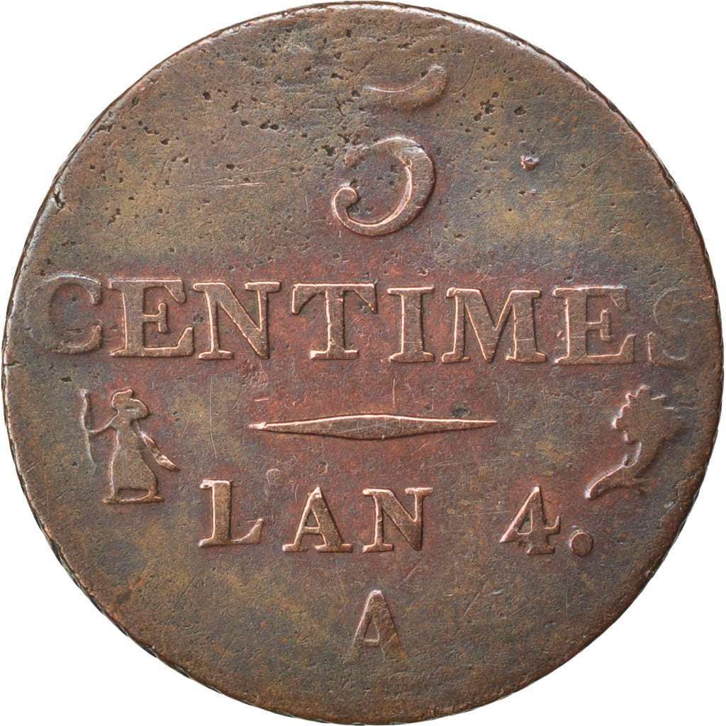 Coin, France, Dupré, 5 Centimes, 1795, Paris, VF(30-35), Bronze, KM:635.1