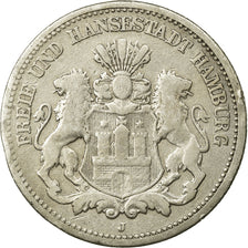 Coin, German States, HAMBURG, 2 Mark, 1876, Hambourg, VF(20-25), Silver, KM:604