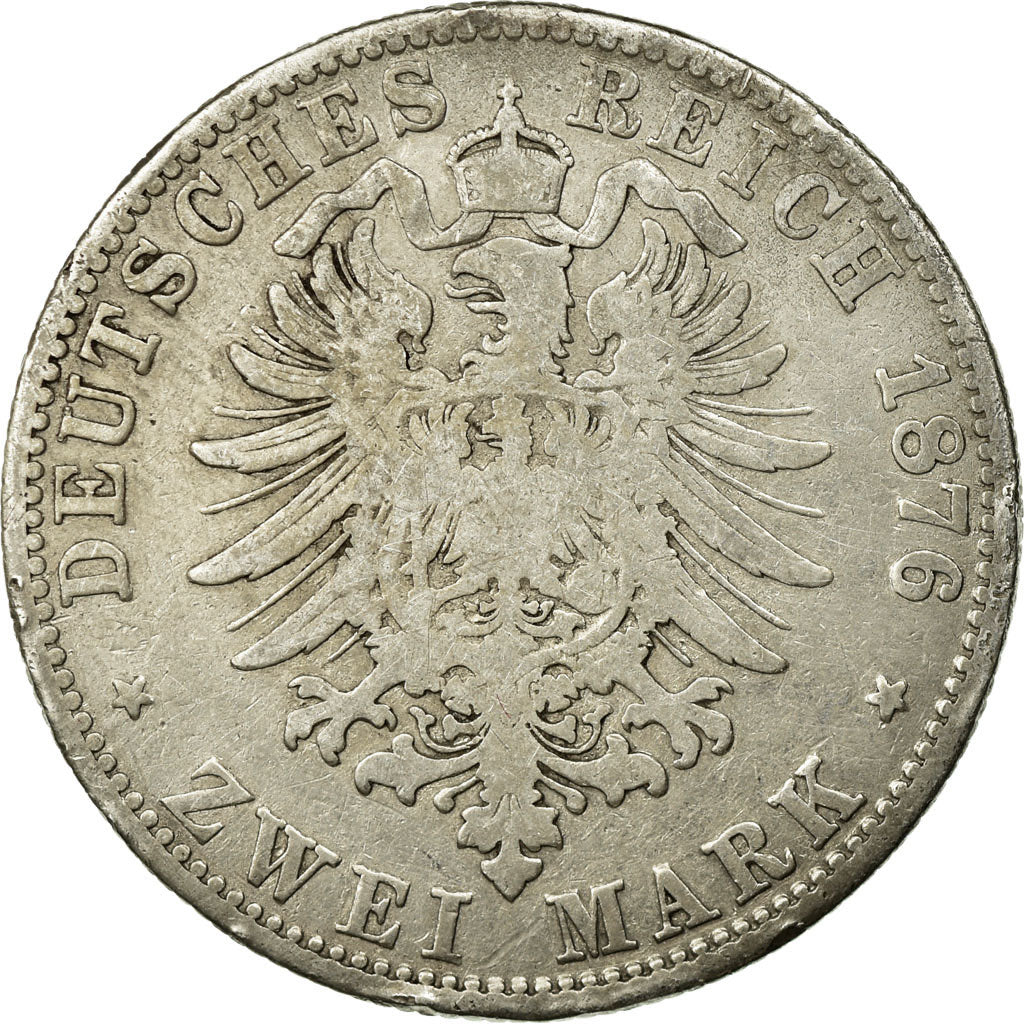 Coin, German States, HAMBURG, 2 Mark, 1876, Hambourg, VF(20-25), Silver, KM:604