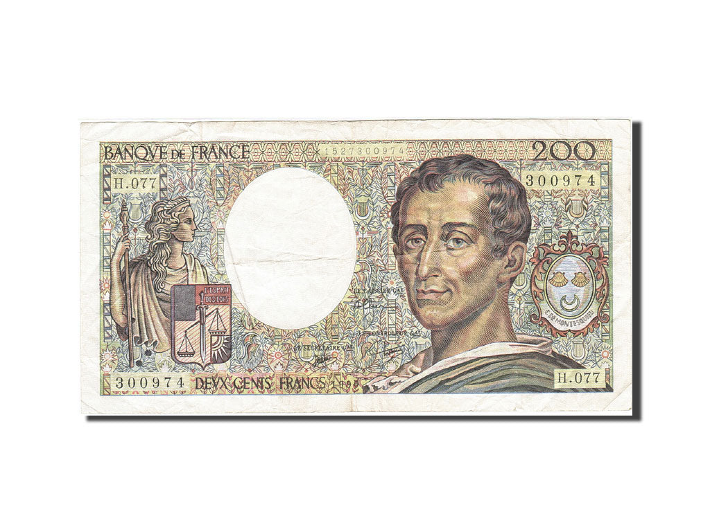 France, 200 Francs, 1981, KM:155d, 1990, VF(20-25), Fayette:70.10a