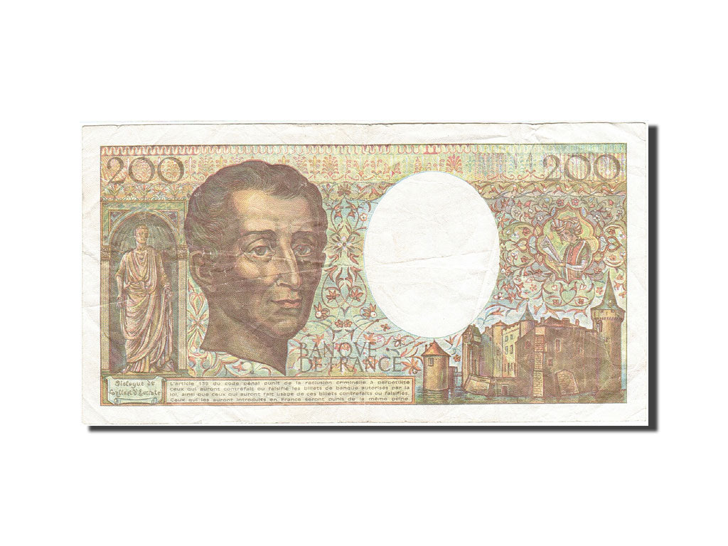 France, 200 Francs, 1981, KM:155d, 1990, VF(20-25), Fayette:70.10a