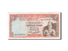 Banknot, Cejlon, 5 Rupees, 1968-1969, 1974-08-27, KM:73b, VF(20-25)
