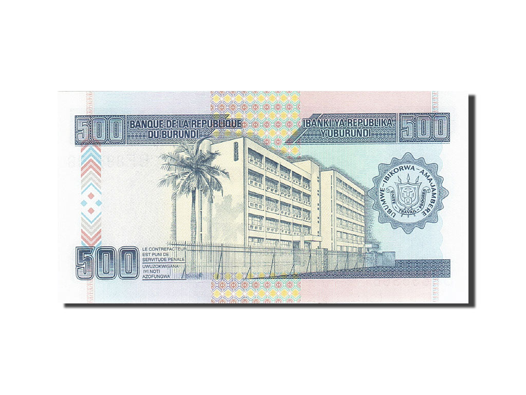 Banknote, Burundi, 500 Francs, 2008, 2011-09-01, KM:45b, UNC(65-70)