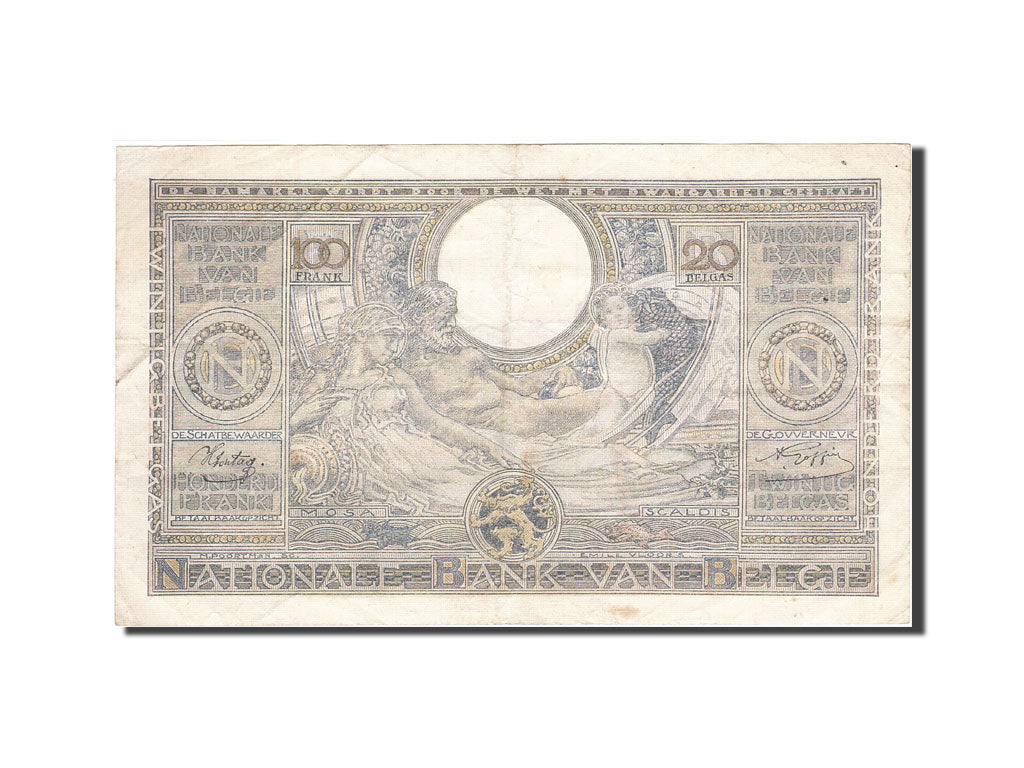 Banknote, Belgium, 100 Francs-20 Belgas, 1933-1935, 1942-03-09, KM:107