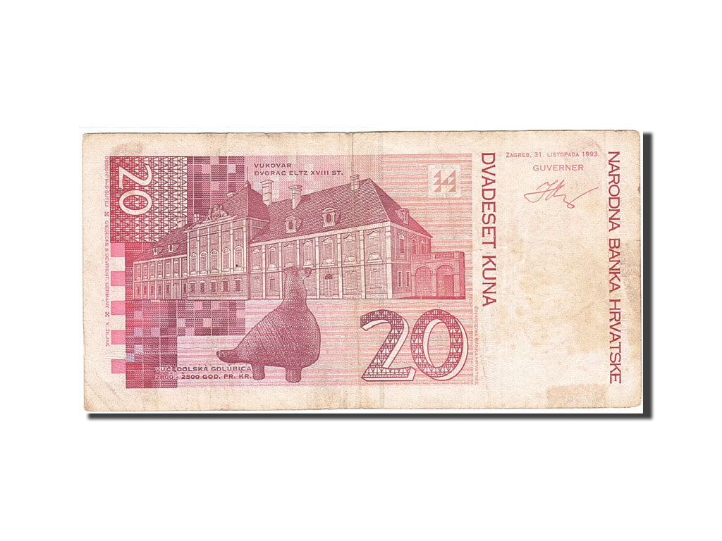 Croazia, 20 Kuna, 1993, KM:30a, 1993, MB