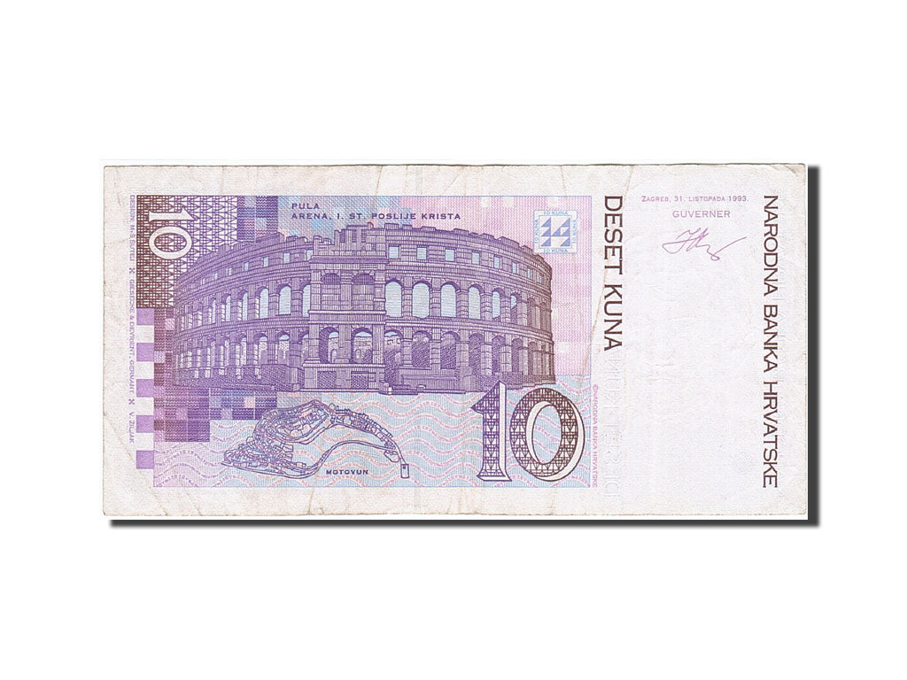 Banconote, Croazia, 10 Kuna, 1993, KM:29a, 1993-10-31, MB