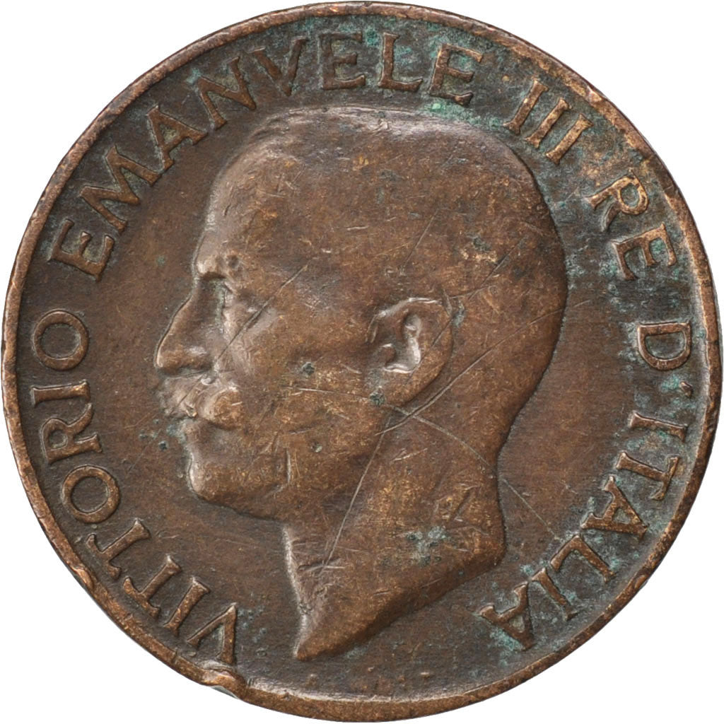 ITALY, 5 Centesimi, 1919, Rome, KM #59, VF(30-35), Bronze, 19.8, 3.21