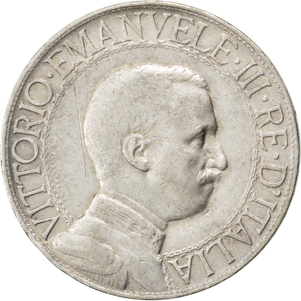 ITALY, Lira, 1913, Rome, KM #45, EF(40-45), Silver, 4.97