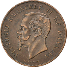 Coin, Italy, Vittorio Emanuele II, 5 Centesimi, 1861, Milan, AU(50-53), Copper