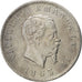 ITALY, Lira, 1863, Milan, KM #5a.1, EF(40-45), Silver, 23.1, 4.92