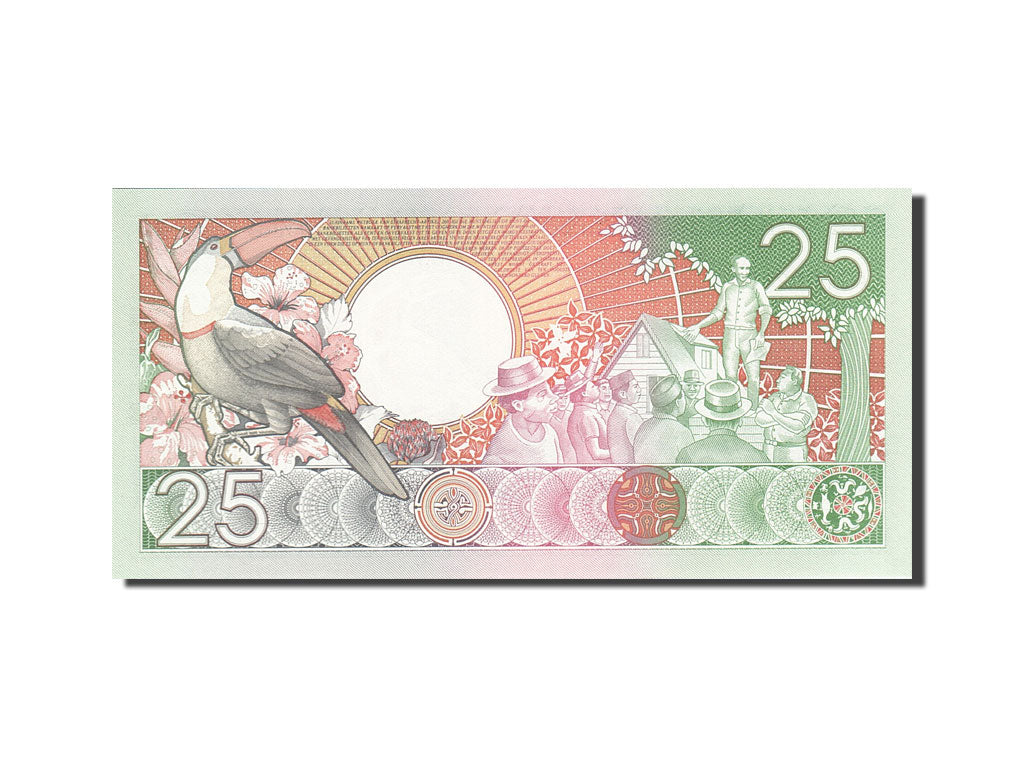 Banknote, Surinam, 25 Gulden, 1986-1988, 1988-01-09, KM:132b, UNC(65-70)
