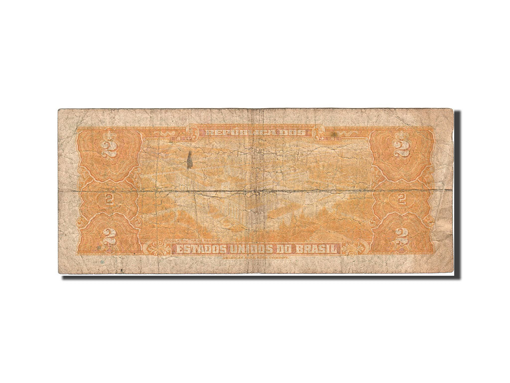 Banknote, Brazil, 2 Cruzeiros, 1943-1944, Undated (1944), KM:133a, VG(8-10)