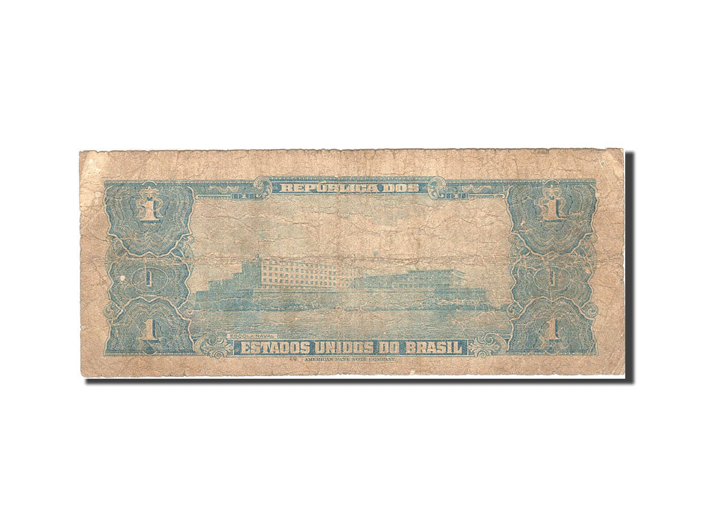 Brazil, 1 Cruzeiro, 1943-1944, KM:132a, VG(8-10)