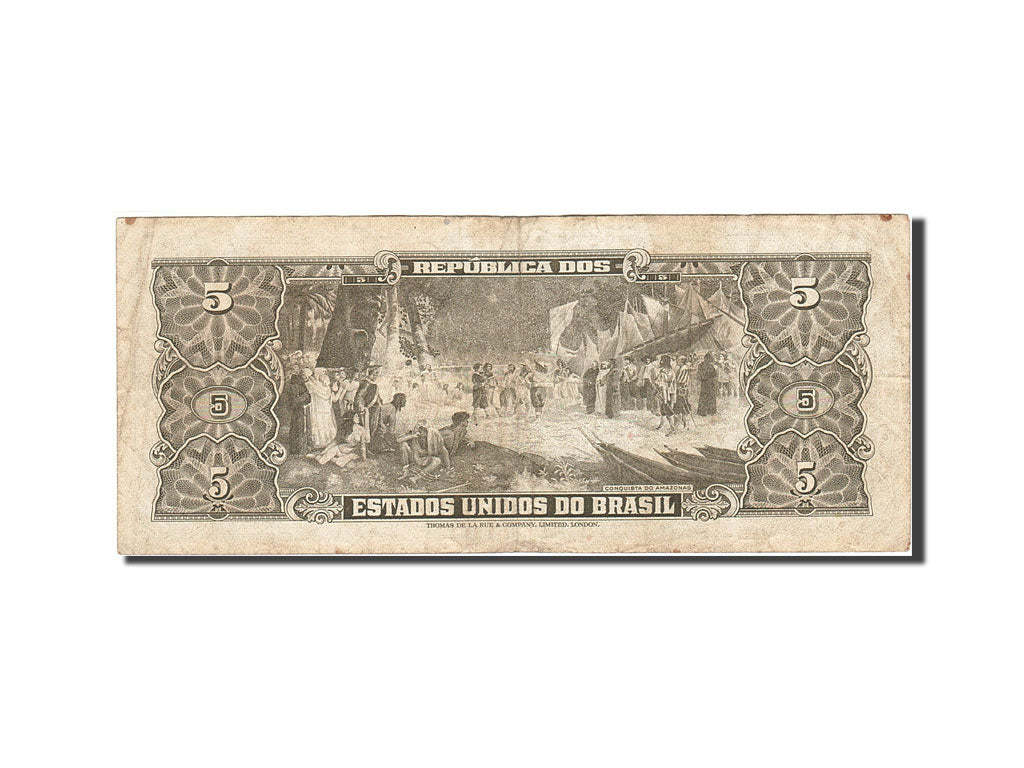 Banknote, Brazil, 5 Cruzeiros, 1962-1963, 1963, KM:176b, VF(20-25)