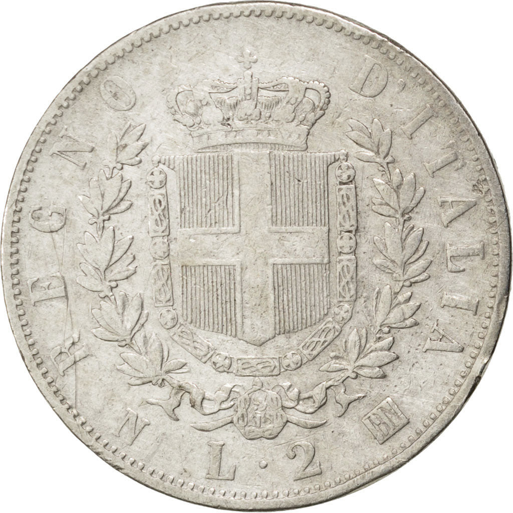 ITALY, 2 Lire, 1863, Naples, KM #6a.1, VF(20-25), Silver, 9.84