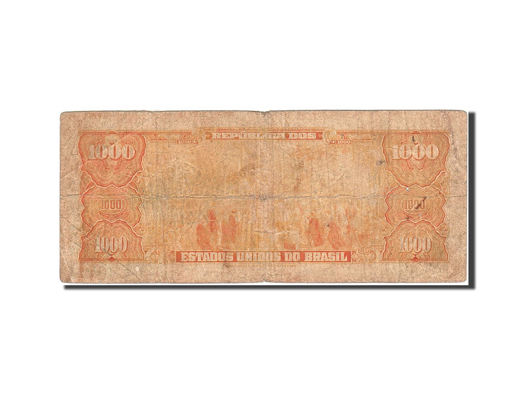 Banknote, Brazil, 1000 Cruzeiros, 1962-1963, Undated (1963), KM:181, VG(8-10)