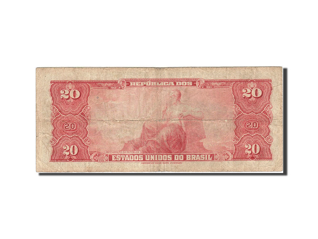 Banknote, Brazil, 20 Cruzeiros, 1961, 1963, KM:168b, VF(20-25)