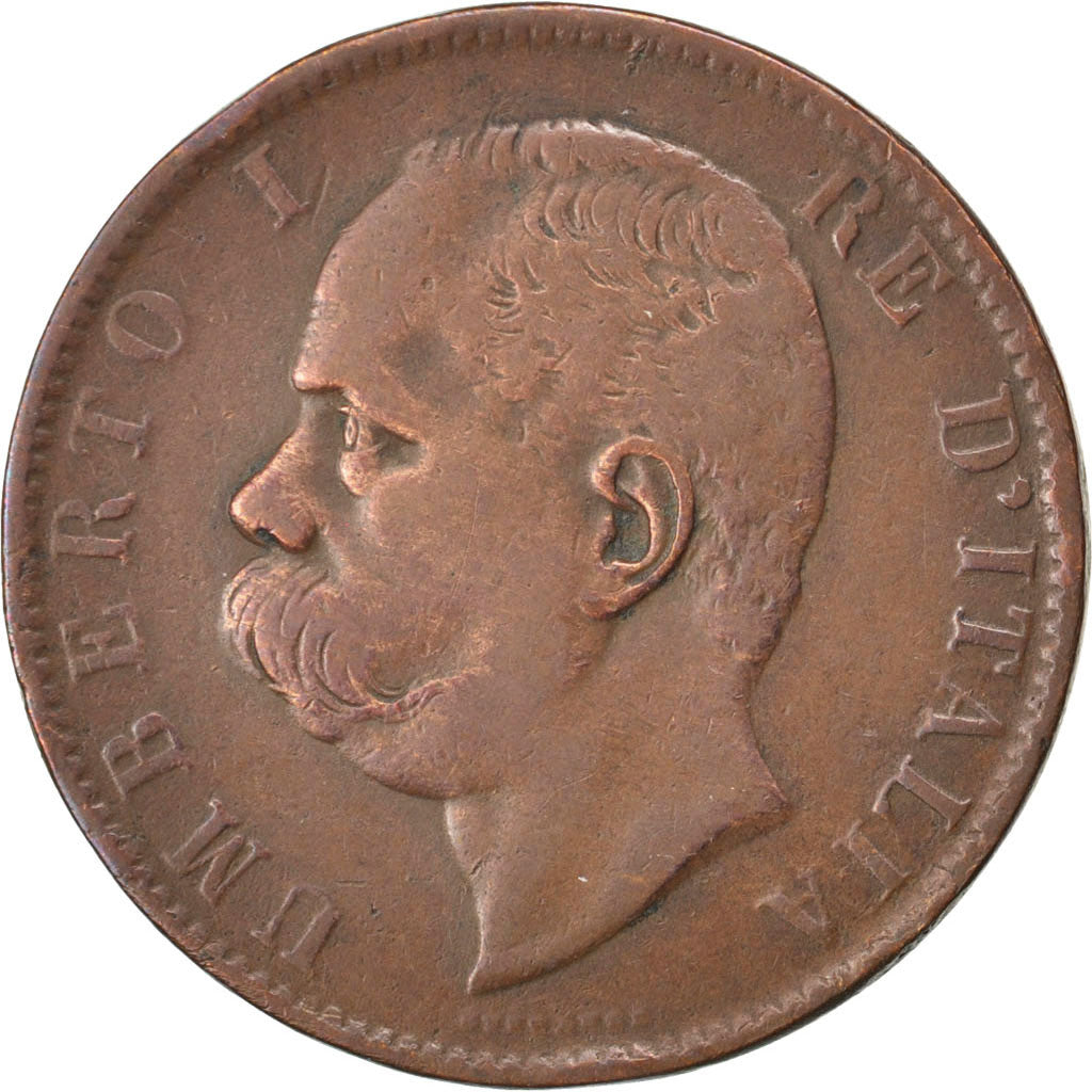 ITALY, 10 Centesimi, 1894, Rome, KM #27.2, VF(30-35), Copper, 9.56