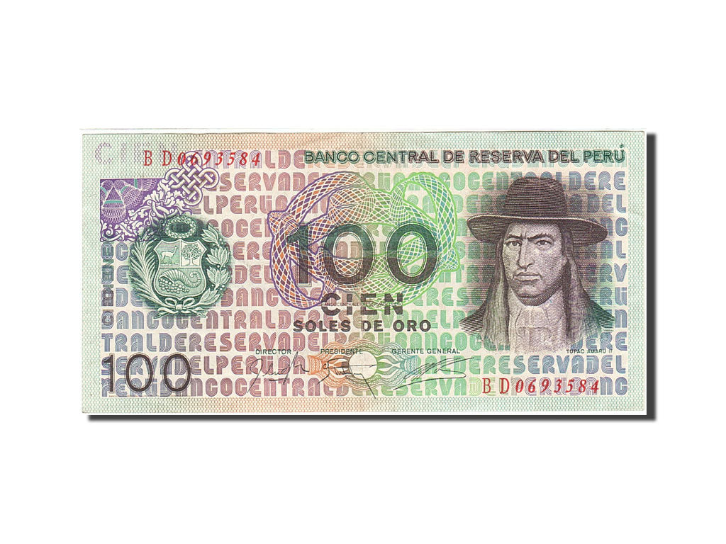Banknote, Peru, 100 Soles De Oro, 1976-1977, 1976-07-22, KM:114, AU(50-53)