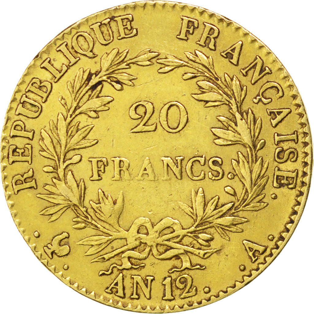 Consulat, 20 Francs or Bonaparte Premier Consul, An 12 A Paris, KM 651