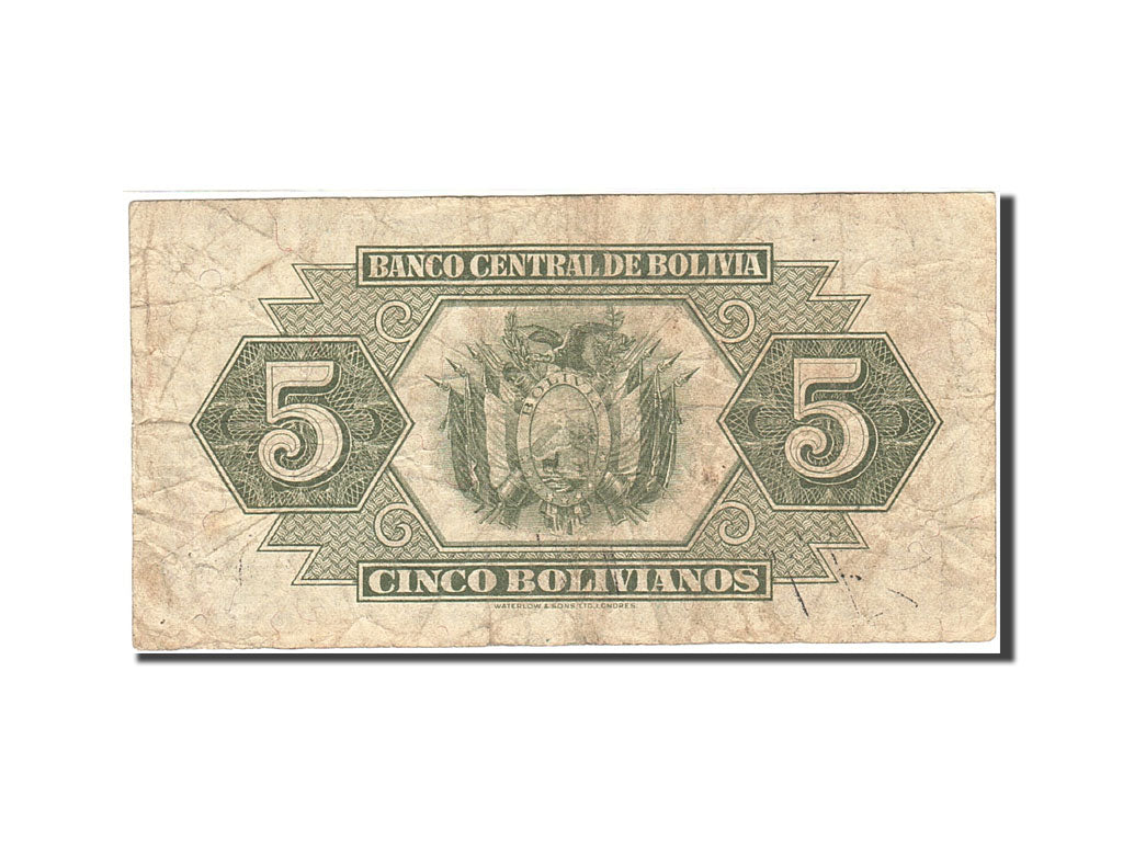 Bolivia, 5 Bolivianos, 1928, 1928, KM:129, VF(20-25)