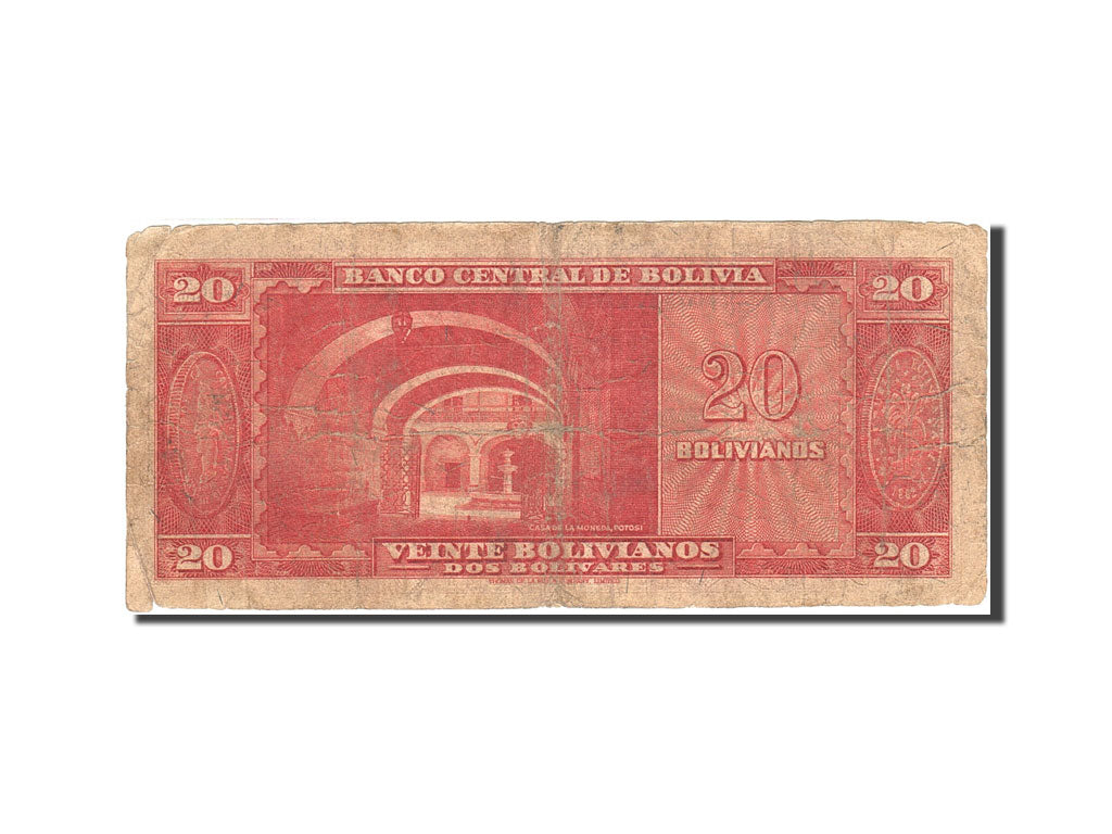 Billete, 20 Bolivianos, 1945, Bolivia, KM:140a, 1945-12-20, BC