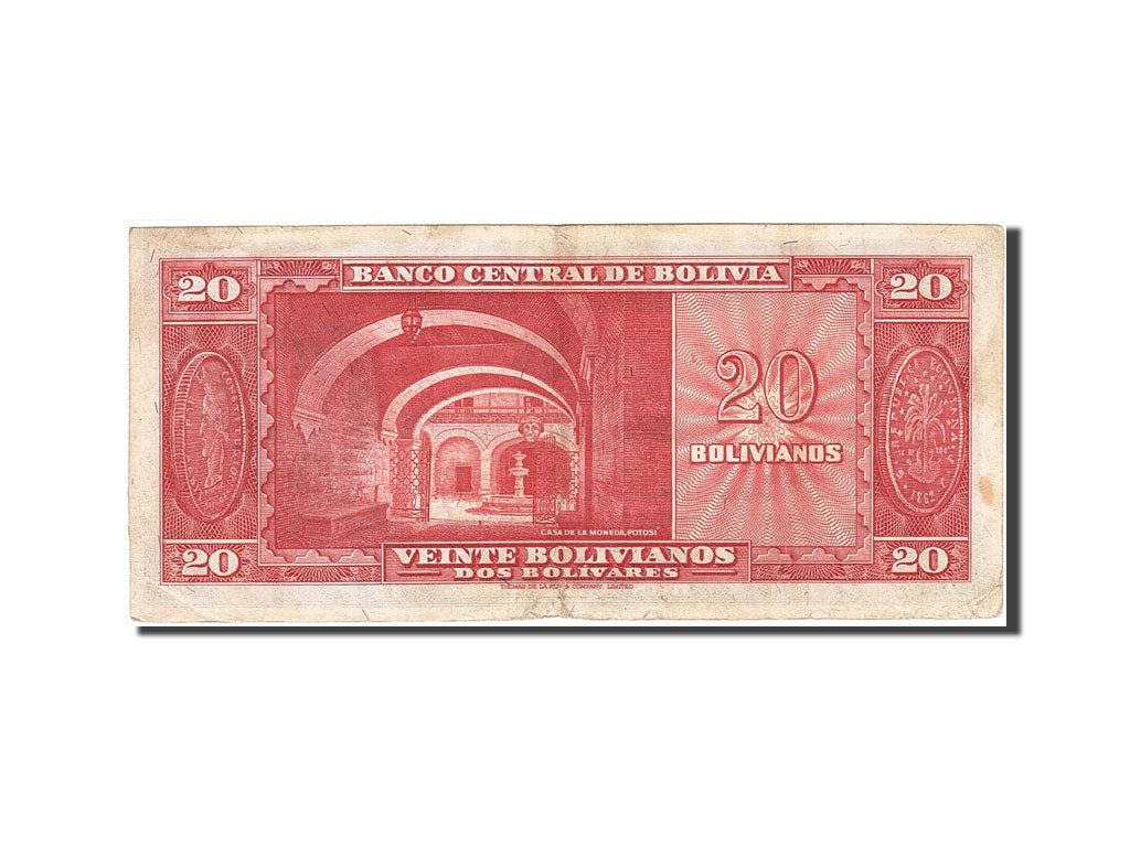 Banknote, Bolivia, 20 Bolivianos, 1945, 1945-12-20, KM:140a, VF(30-35)