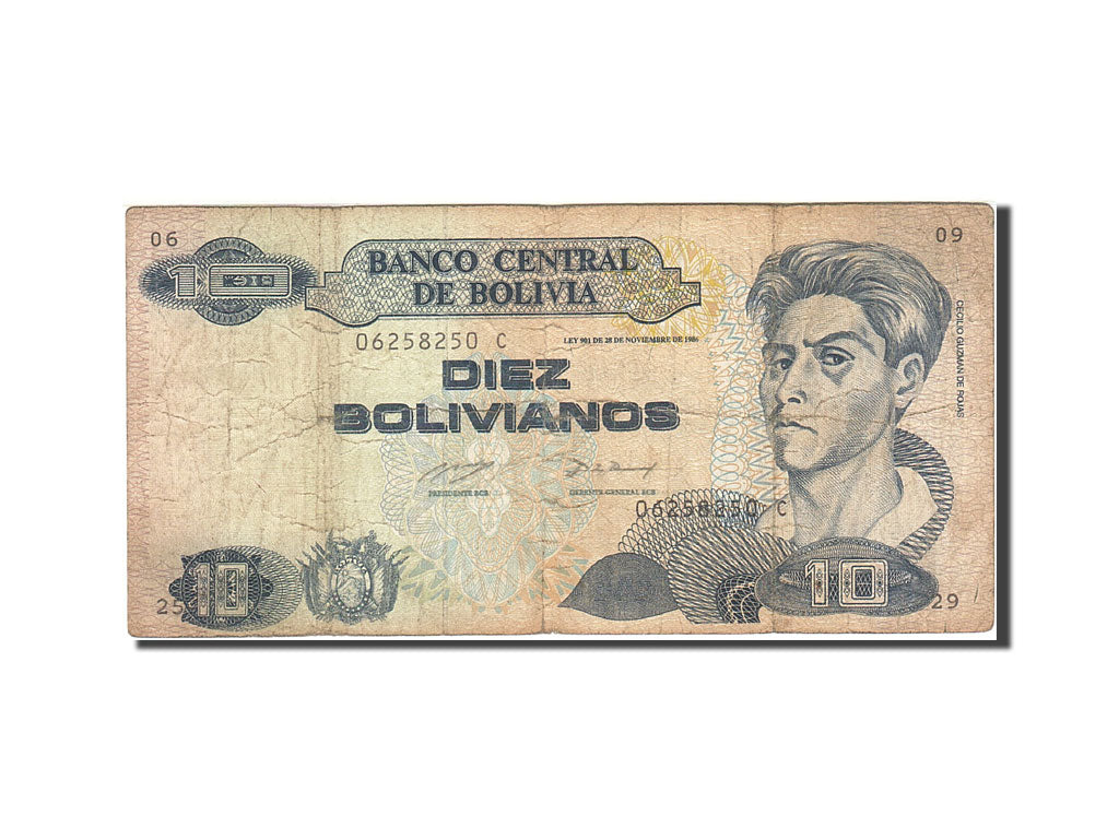 Bolivia, 10 Bolivianos, 1993, 1993, KM:210, B+