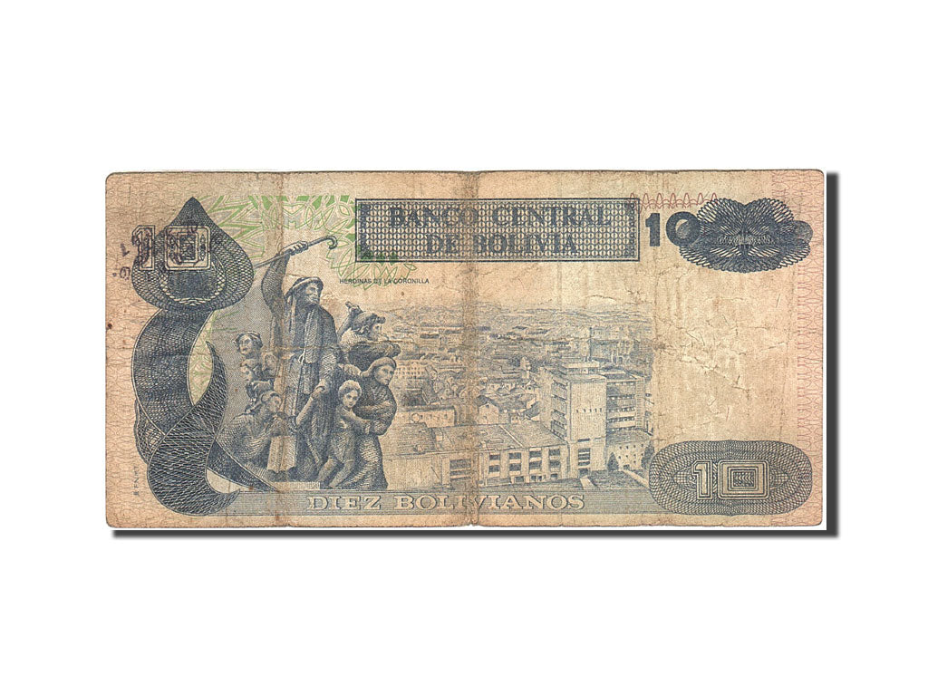 Bolivia, 10 Bolivianos, 1993, 1993, KM:210, B+