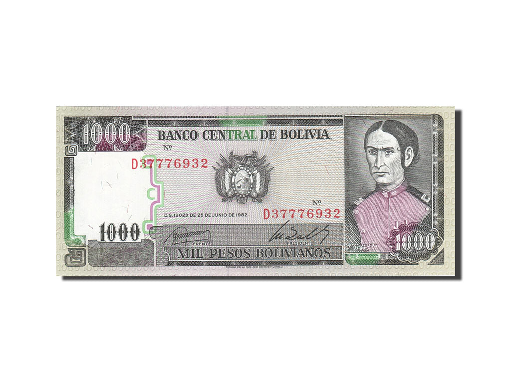Banknote, Bolivia, 1000 Pesos Bolivianos, 1981-1984, 1982-06-25, KM:167a