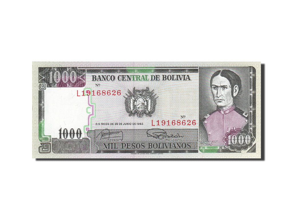 Banconote, Bolivia, 1000 Pesos Bolivianos, 1981-1984, KM:167a, 1982-06-25, FDS