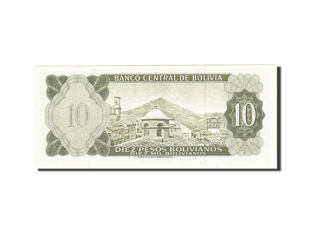 Banknote, Bolivia, 10 Pesos Bolivianos, 1962, Undated (1962), KM:154a, UNC(63)