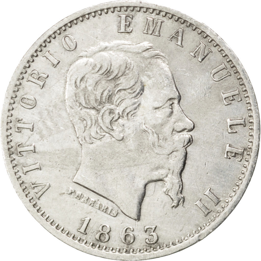 ITALY, 20 Centesimi, 1863, Milan, KM #13.1, EF(40-45), Silver, 0.97