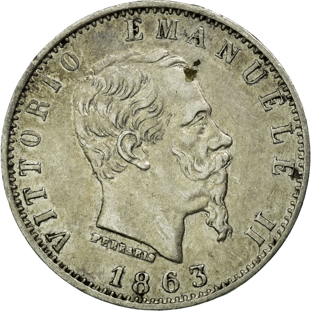 Münze, Italien, Vittorio Emanuele II, 20 Centesimi, 1863, Milan, SS+, Silber