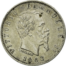 Münze, Italien, Vittorio Emanuele II, 20 Centesimi, 1863, Milan, SS+, Silber