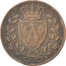 ITALIAN STATES, 5 Centesimi, 1826, Torino, KM #127.1, EF(40-45), Copper, 28,...