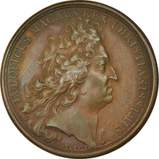 France, Medal, Louis XIV, The King's Constance, 1715, Copper, Mauger, AU(55-58)
