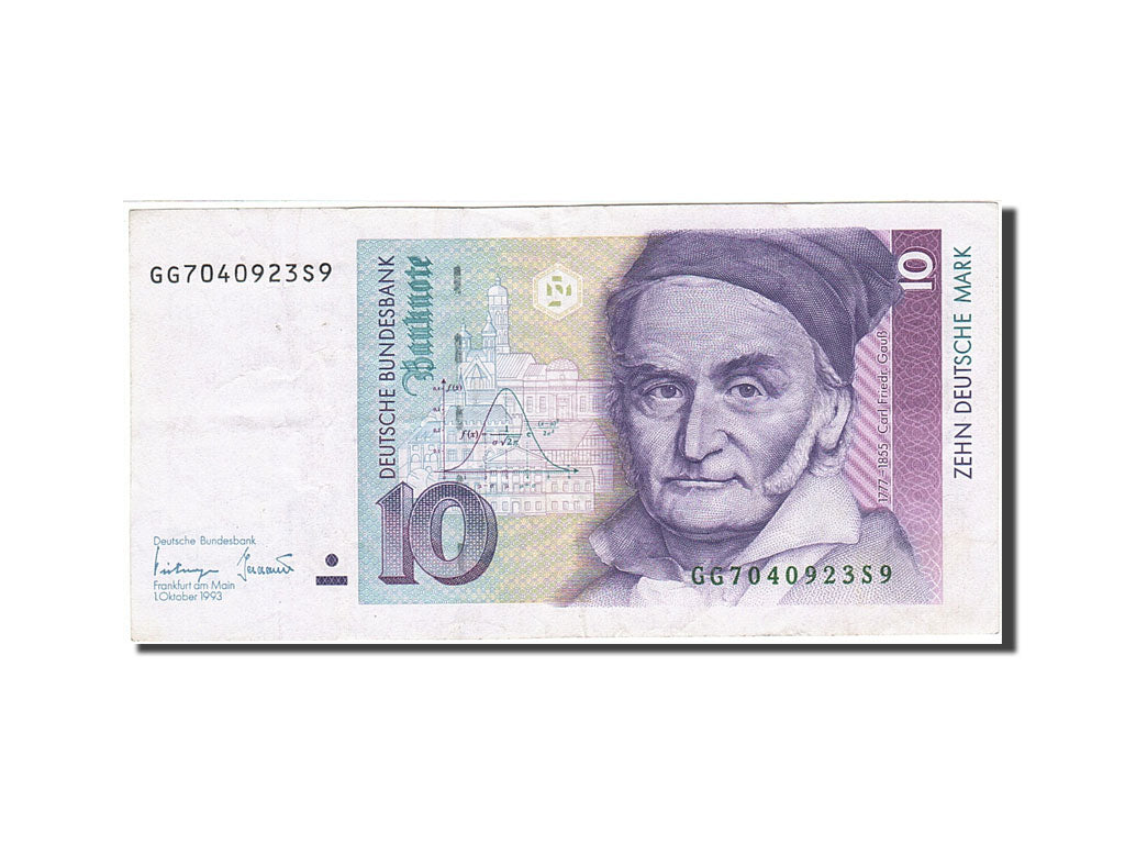 Billet, République fédérale allemande, 10 Deutsche Mark, 1989-1991